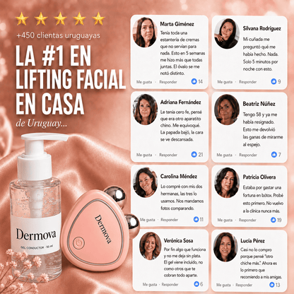 Dermova · Dispositivo de Lifting Facial Microcorriente + Gel Conductor 50ml